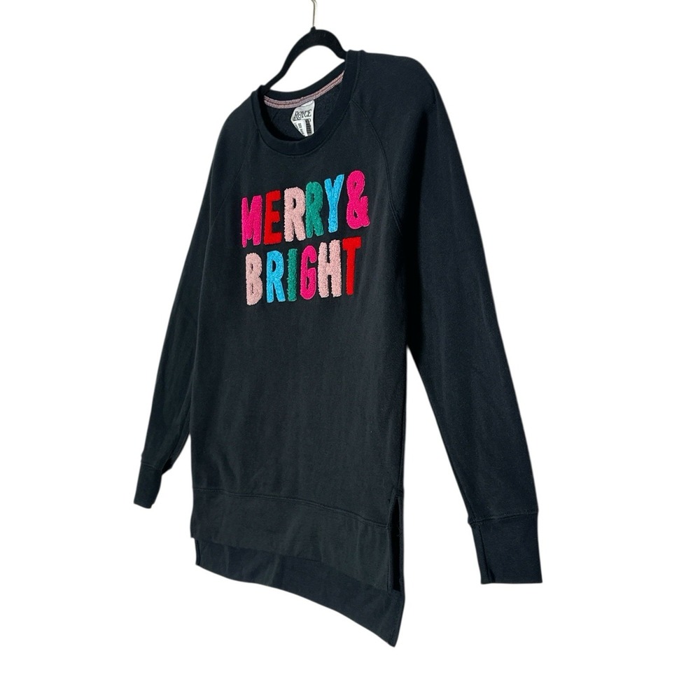 ROYCE BRAND MERRY & BRIGHT SWEATSHIRT top Women's Medium Holidays Christmas - Picture 7 of 8